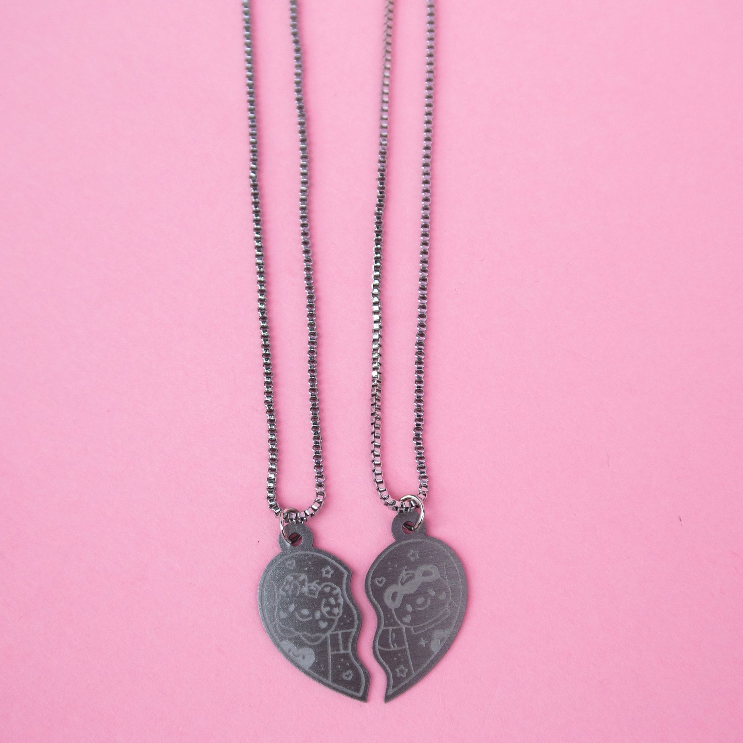 Couples Heart Chain Necklace