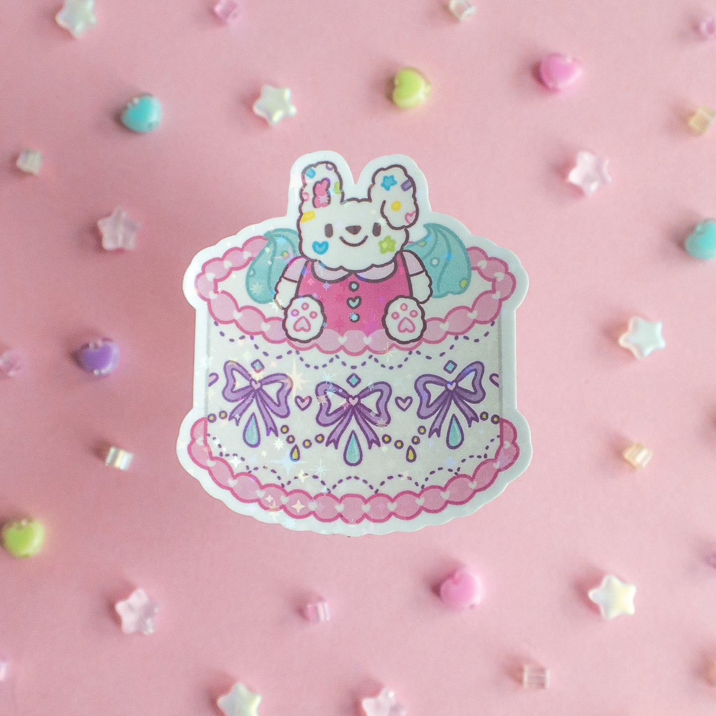 Flossie Bento Cake (White) Sticker