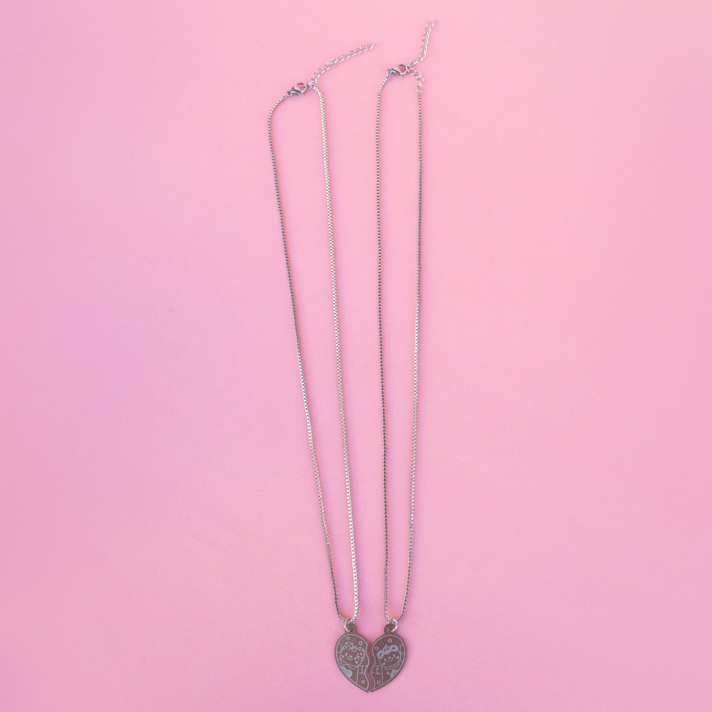 Couples Heart Chain Necklace